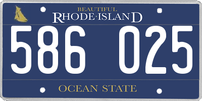 RI license plate 586025