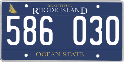RI license plate 586030