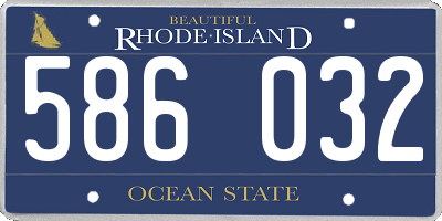 RI license plate 586032