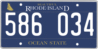RI license plate 586034
