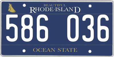 RI license plate 586036