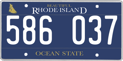 RI license plate 586037