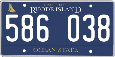 RI license plate 586038