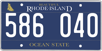 RI license plate 586040