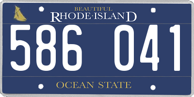 RI license plate 586041