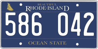 RI license plate 586042