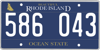 RI license plate 586043
