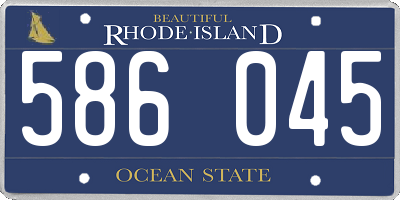 RI license plate 586045