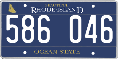 RI license plate 586046