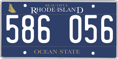 RI license plate 586056