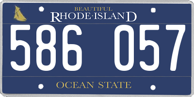RI license plate 586057