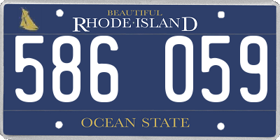 RI license plate 586059