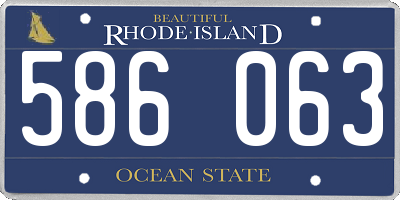 RI license plate 586063