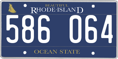 RI license plate 586064