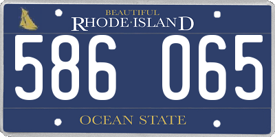 RI license plate 586065