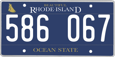 RI license plate 586067
