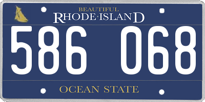 RI license plate 586068