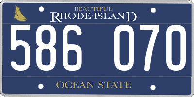 RI license plate 586070
