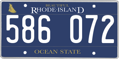 RI license plate 586072