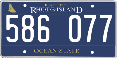 RI license plate 586077