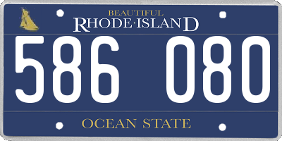 RI license plate 586080