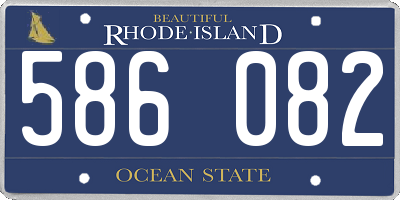 RI license plate 586082