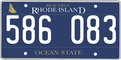RI license plate 586083