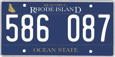 RI license plate 586087