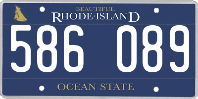 RI license plate 586089
