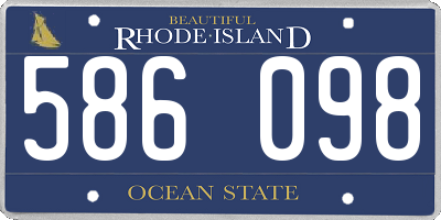 RI license plate 586098