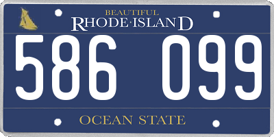 RI license plate 586099