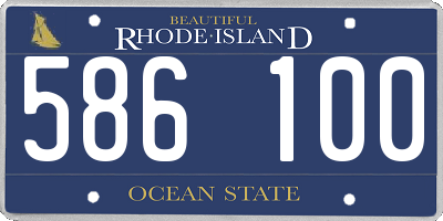 RI license plate 586100