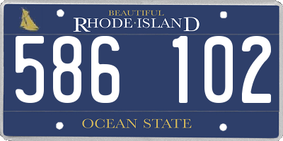 RI license plate 586102
