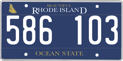 RI license plate 586103