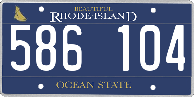 RI license plate 586104