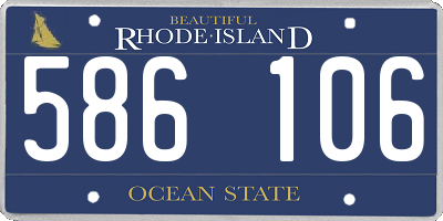 RI license plate 586106