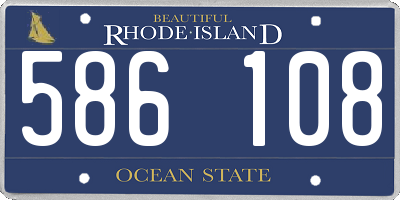 RI license plate 586108