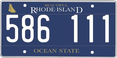 RI license plate 586111
