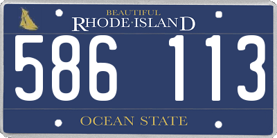 RI license plate 586113