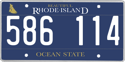 RI license plate 586114