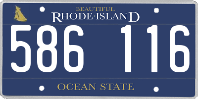 RI license plate 586116