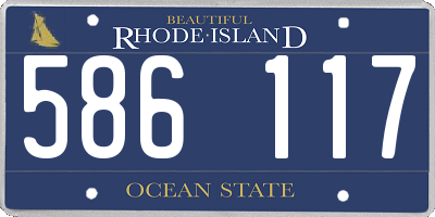RI license plate 586117