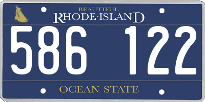 RI license plate 586122