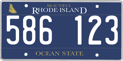 RI license plate 586123