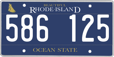 RI license plate 586125