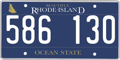 RI license plate 586130