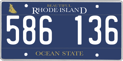 RI license plate 586136