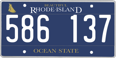 RI license plate 586137
