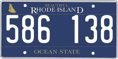 RI license plate 586138