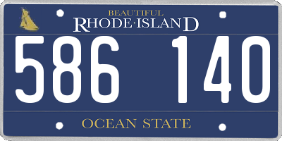 RI license plate 586140